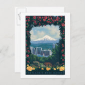 Portland, Oregon Rose Garden Scene Postkarte (Vorne/Hinten)