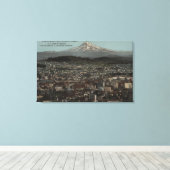 Portland, Oregon - Sicht auf die Innenstadt mit m Leinwanddruck (Insitu (Holzboden))
