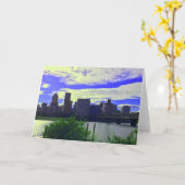 Portland, Oregon Skyline #2 Karte (Gelbe Blume)