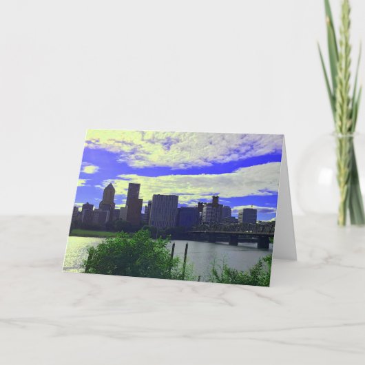 Portland, Oregon Skyline #2 Karte (Vorderseite)