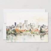 Portland Oregon Skyline Hochzeitsessen Probe Einladung (Rückseite)