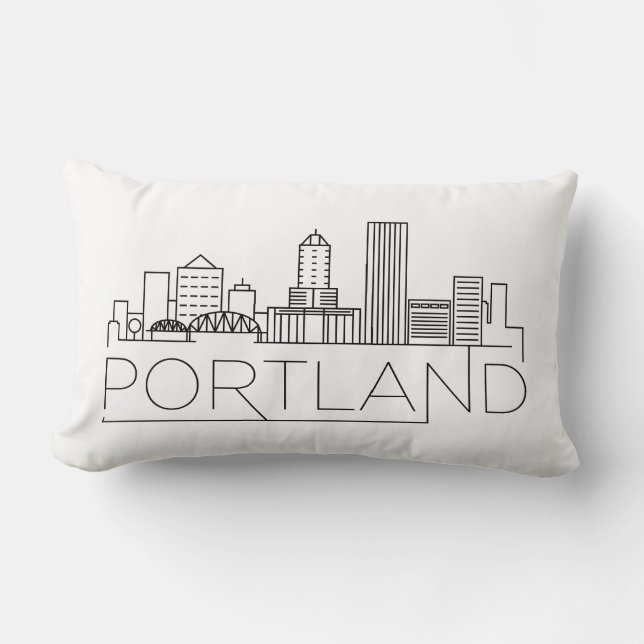 Portland, Oregon Skyline Lumbar Pillow Lendenkissen (Vorderseite)