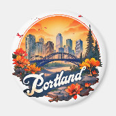 Portland Oregon Skyline Magnet (Vorne)