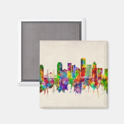 Portland Oregon Skyline Magnet (Vorderseite/Rückseite)