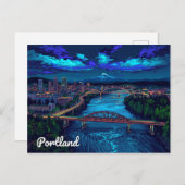 Portland Oregon Skyline Mount Hood Postkarte (Vorne/Hinten)