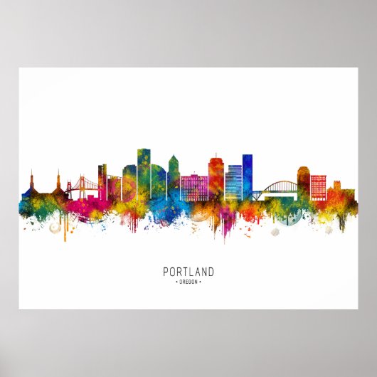 Portland Oregon Skyline Poster (Vorne)