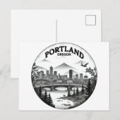 Portland Oregon Skyline Postkarte (Vorne/Hinten)