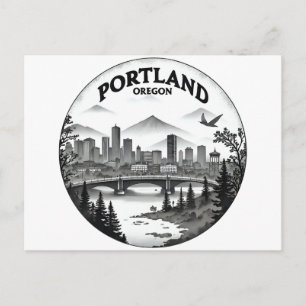 Portland Oregon Skyline Postkarte