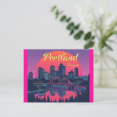 Portland Oregon Skyline Postkarte (Stehend Vorderseite)