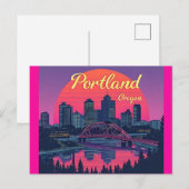 Portland Oregon Skyline Postkarte (Vorne/Hinten)