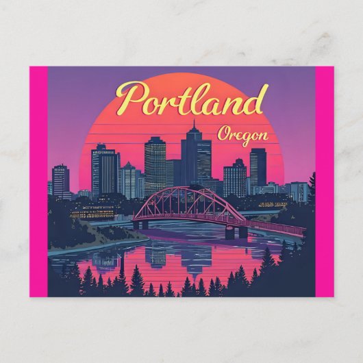 Portland Oregon Skyline Postkarte (Vorderseite)