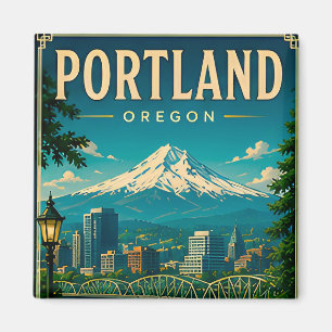 Portland Oregon Skyline Urlaubs-Souvenir Magnet