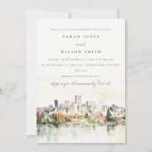 Portland Oregon Skyline Verlobung Einladung (Vorderseite)