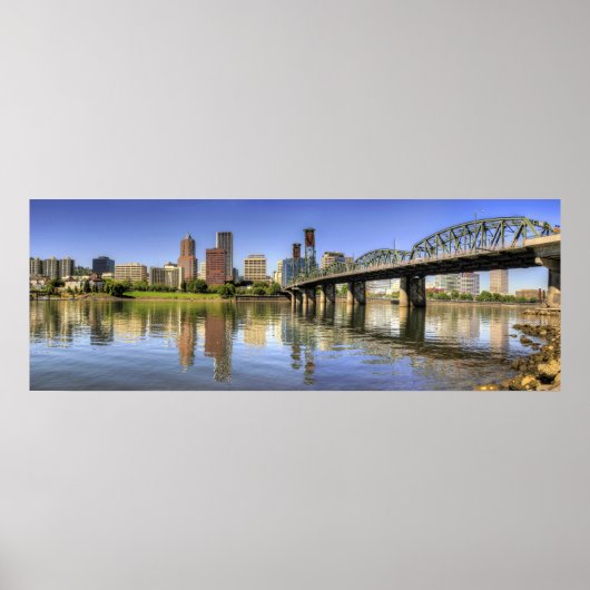 Portland Oregon Skyline Water Reflection Poster (Vorne)