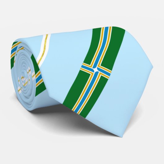 Portland (Oregon) Stadtflagge Neck Tie Krawatte (Gerollt)