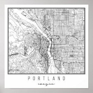 Portland Oregon Street Map Poster