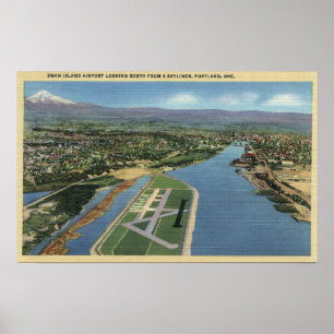 Portland, Oregon - Swan Island Airport Poster