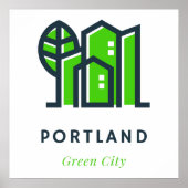 Portland Oregon US Nachhaltige grüne Stadt Poster (Vorne)