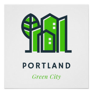 Portland Oregon US Nachhaltige grüne Stadt Poster
