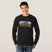 Portland Oregon USA City Skyline Silhouette Outlin T-Shirt (Vorne ganz)