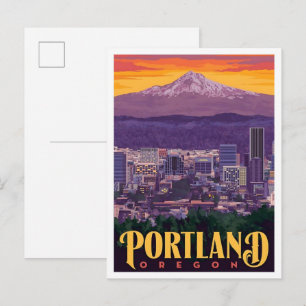 Portland Oregon USA Vintage Reisekunst Postkarte
