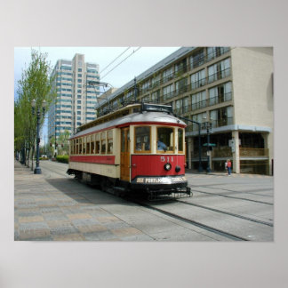 Portland Oregon Vintag Trolley Poster