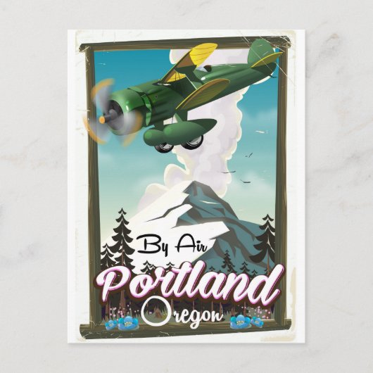 Portland, Oregon Vintage Reiseplakat Postkarte (Vorderseite)