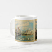 Portland Oregon Vintage Travel Kaffeetasse (Vorderseite Links)