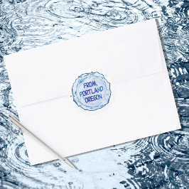 Portland Oregon Water Splash Runder Aufkleber