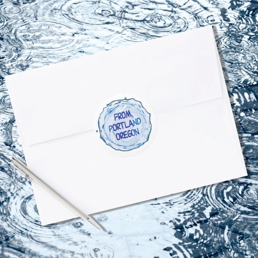 Portland Oregon Water Splash Runder Aufkleber