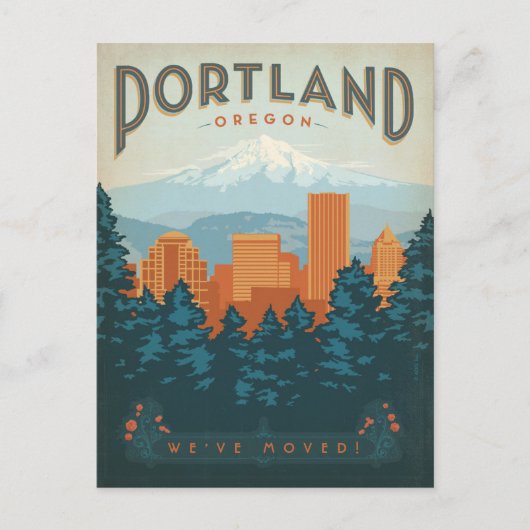 Portland, Oregon | Wir haben uns bewegt Einladungspostkarte (Vorderseite)