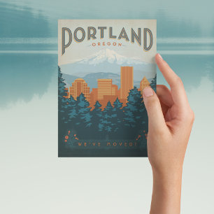 Portland, Oregon Wir haben uns bewegt Einladungspostkarte