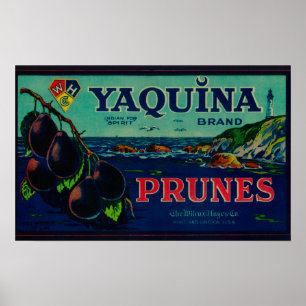 Portland, OregonYaquina Prune-Label Poster