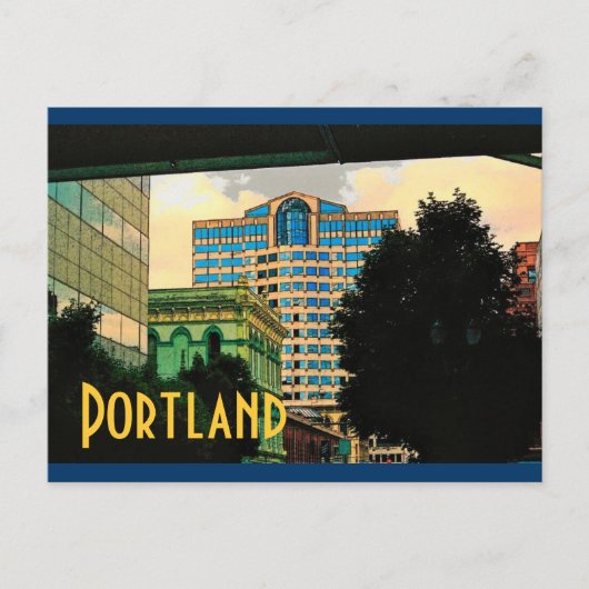 Portland Postcard (Gelb) Postkarte (Vorderseite)