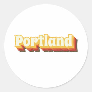 Portland Retro Vintage Text Runder Aufkleber