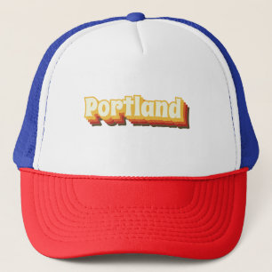 Portland Retro Vintager Text Truckerkappe