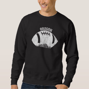Portland Skyline Football Fan Vintag Oregon Footba Sweatshirt