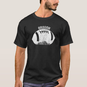 Portland Skyline Football Fan Vintag Oregon Footba T-Shirt