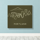 Portland Skyline Leinwanddruck (Insitu (Holzboden))