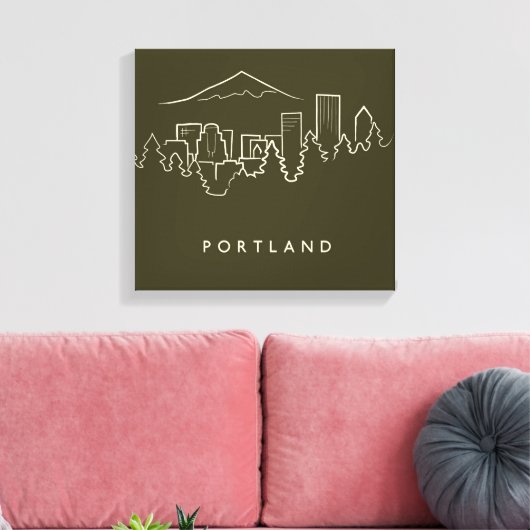 Portland Skyline Leinwanddruck (Insitu (Wohnzimmer))