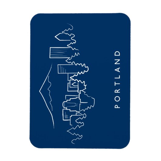 Portland Skyline Magnet (Vertikal)