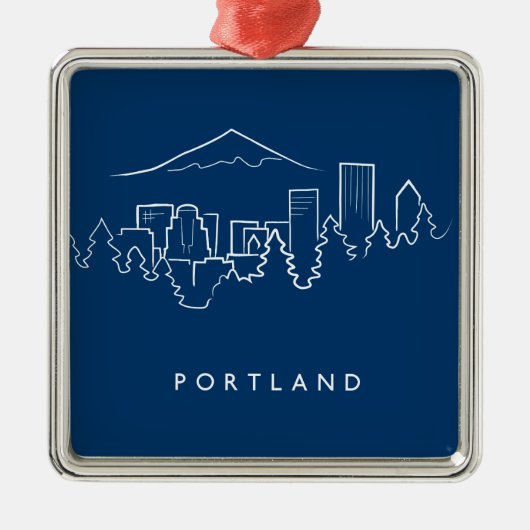 Portland-Skyline Ornament Aus Metall (Vorne)