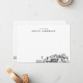 Portland Skyline Sketch Personalisierte Mitteilung Mitteilungskarte (Vorderseite/Rückseite Beispiel)