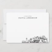 Portland Skyline Sketch Personalisierte Mitteilung Mitteilungskarte (Vorderseite)