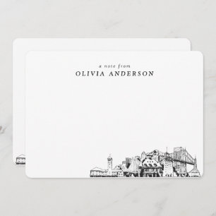 Portland Skyline Sketch Personalisierte Mitteilung Mitteilungskarte