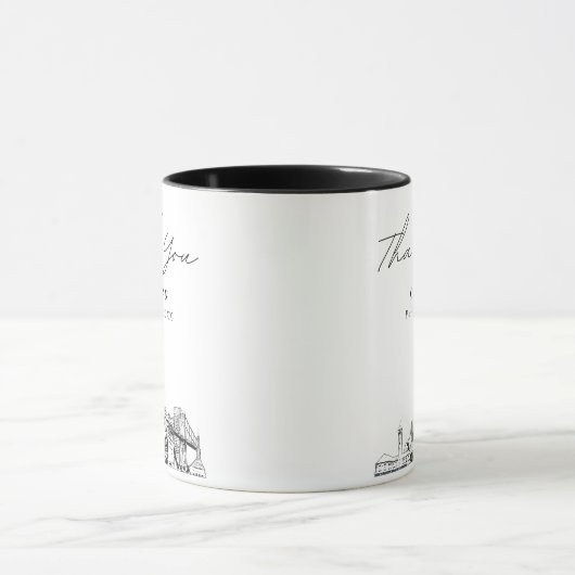 Portland Skyline Sketch Simple Custom Wedding Tass Tasse (Zentrum)