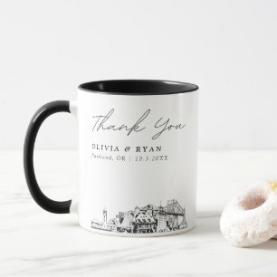 Portland Skyline Skizze Einfach Individueller Hoch Tasse
