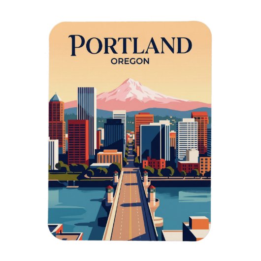 Portland Skyline USA Magnet (Vertikal)