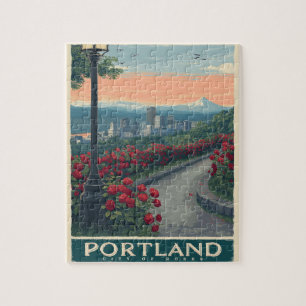 Portland Stadt der Rose - Rose Garten & Skyline Puzzle