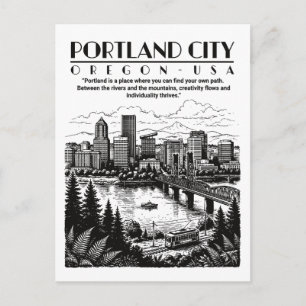 Portland Stadt Oregon USA Postkarte